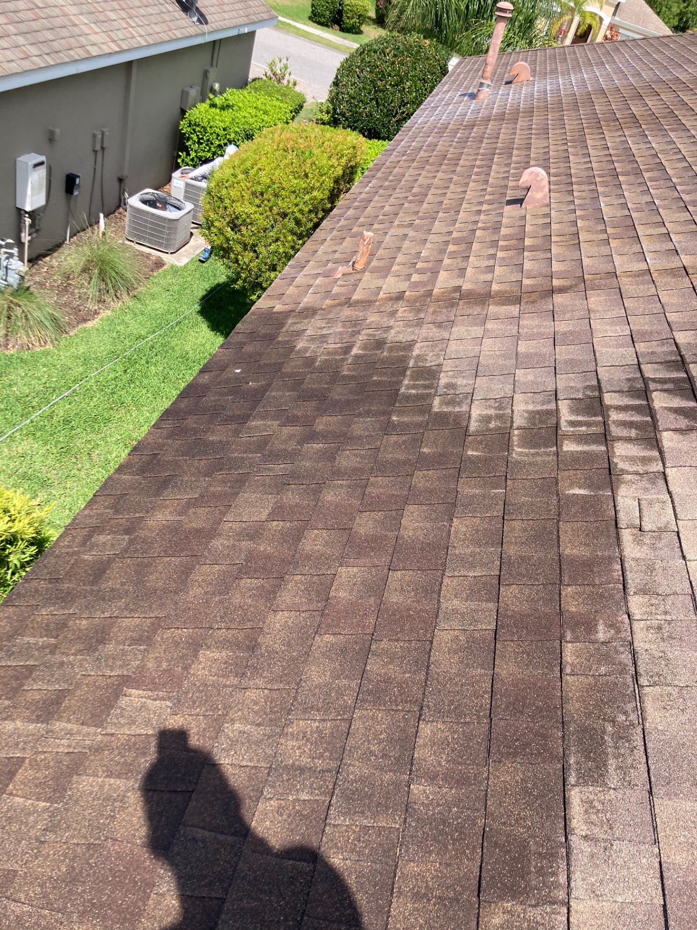 Shingle roof soft wash completed at a Tara Golf & Country Club home in Bradenton