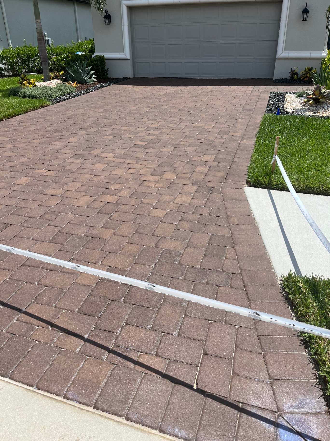 Sealed paver driveway at an Azario Esplanade home in Lakewood Ranch